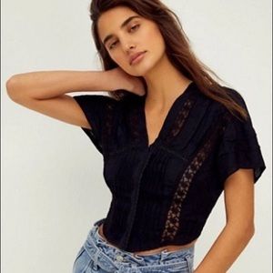 Free People Leora Top — Black XS